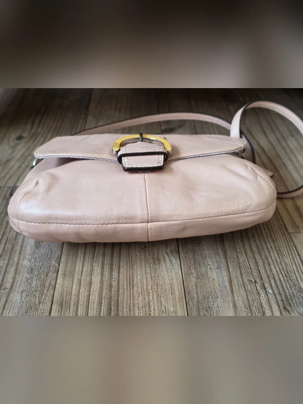 Coach Blush Pink Leather Crossbody with Gold-Tone Buckle